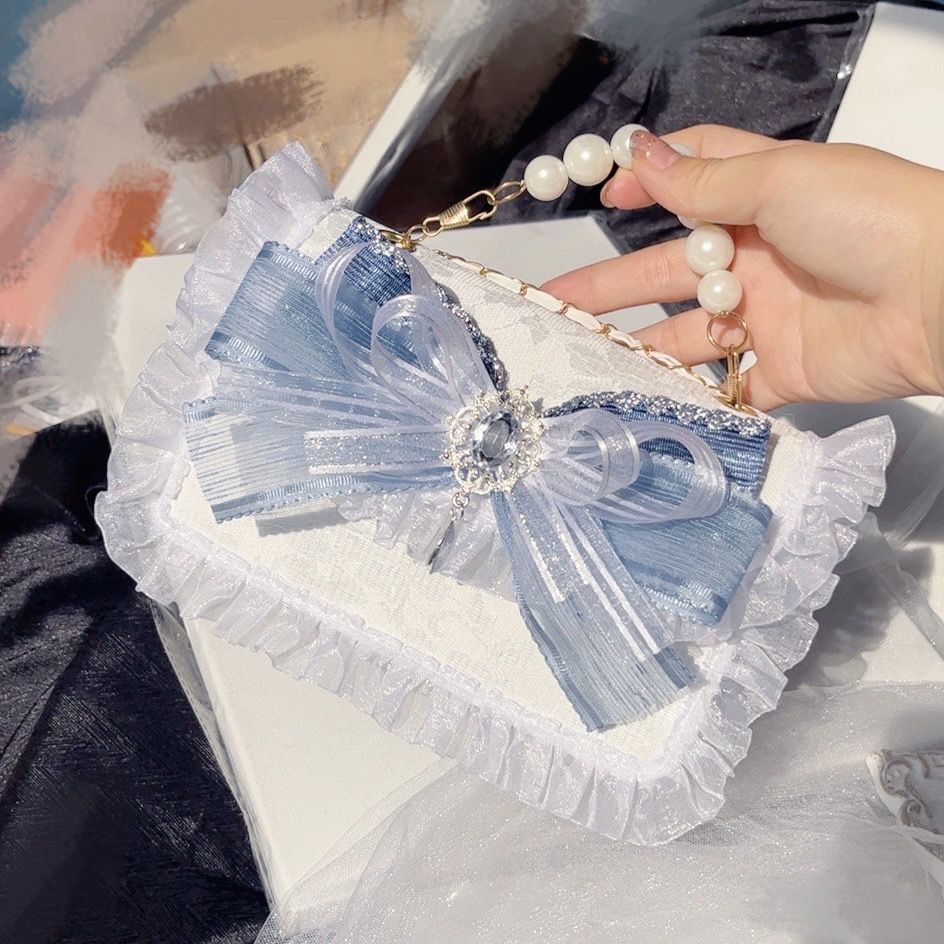 Luxury Y2K Bags - Catena argento e blu lolita lace