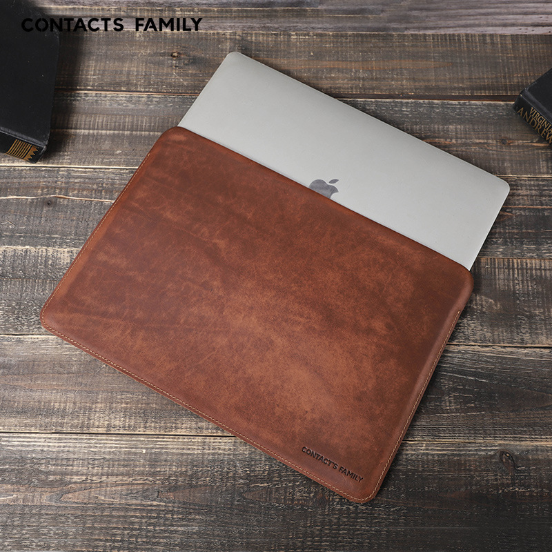 Briefcase Leather Slim - Custodia per Laptop in Pelle Crazy