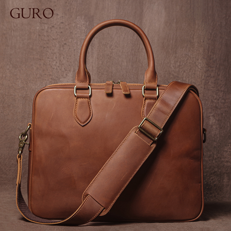 Luxury Bags Tote - GURO Uomo Crazy Horse Valigetta in