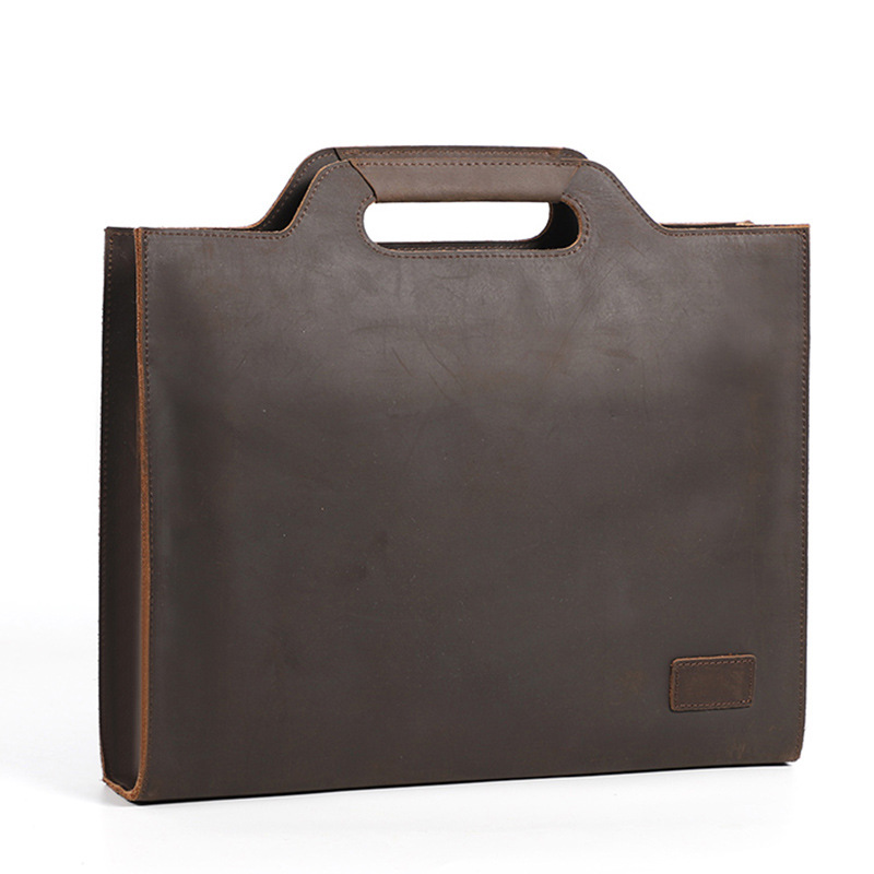 Cartella nera in pelle spessa  - Briefcase Leather Slim recensione e prezzo